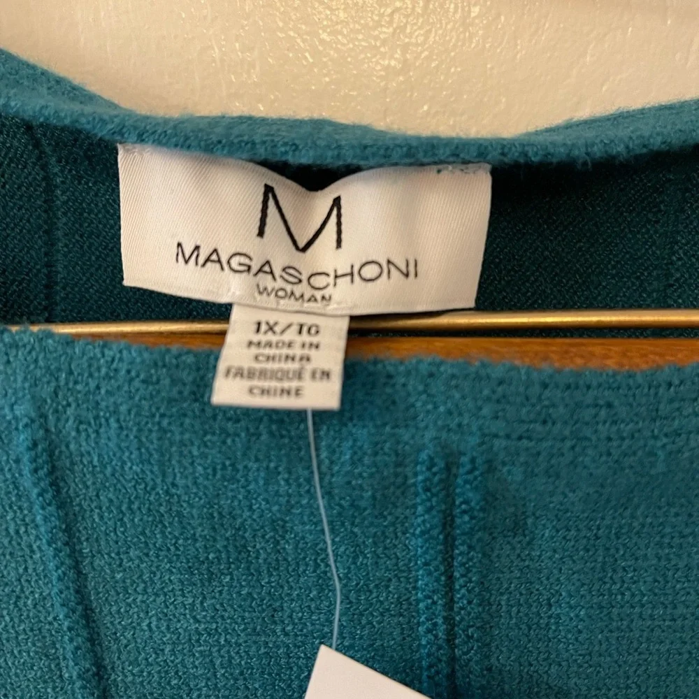 Magaschoni Teal Crew Neck Sweater - Picture 3 of 8